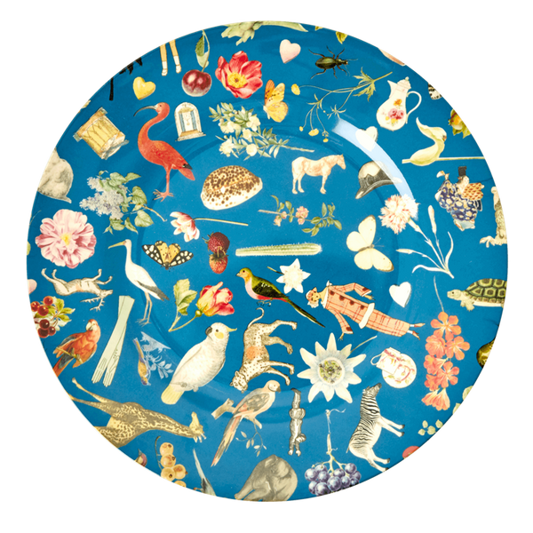 Rice, bl&aring; middagstallerken artprint