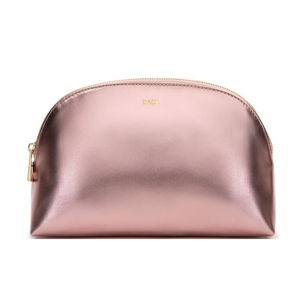 Dark, metallic make-up pouch large, rose